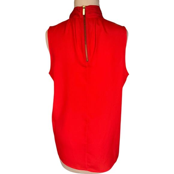 Michael Kors Women's Burnt Orange & Gold Sleeveless High Neck Bow Tie Size Large - Picture 2 of 11